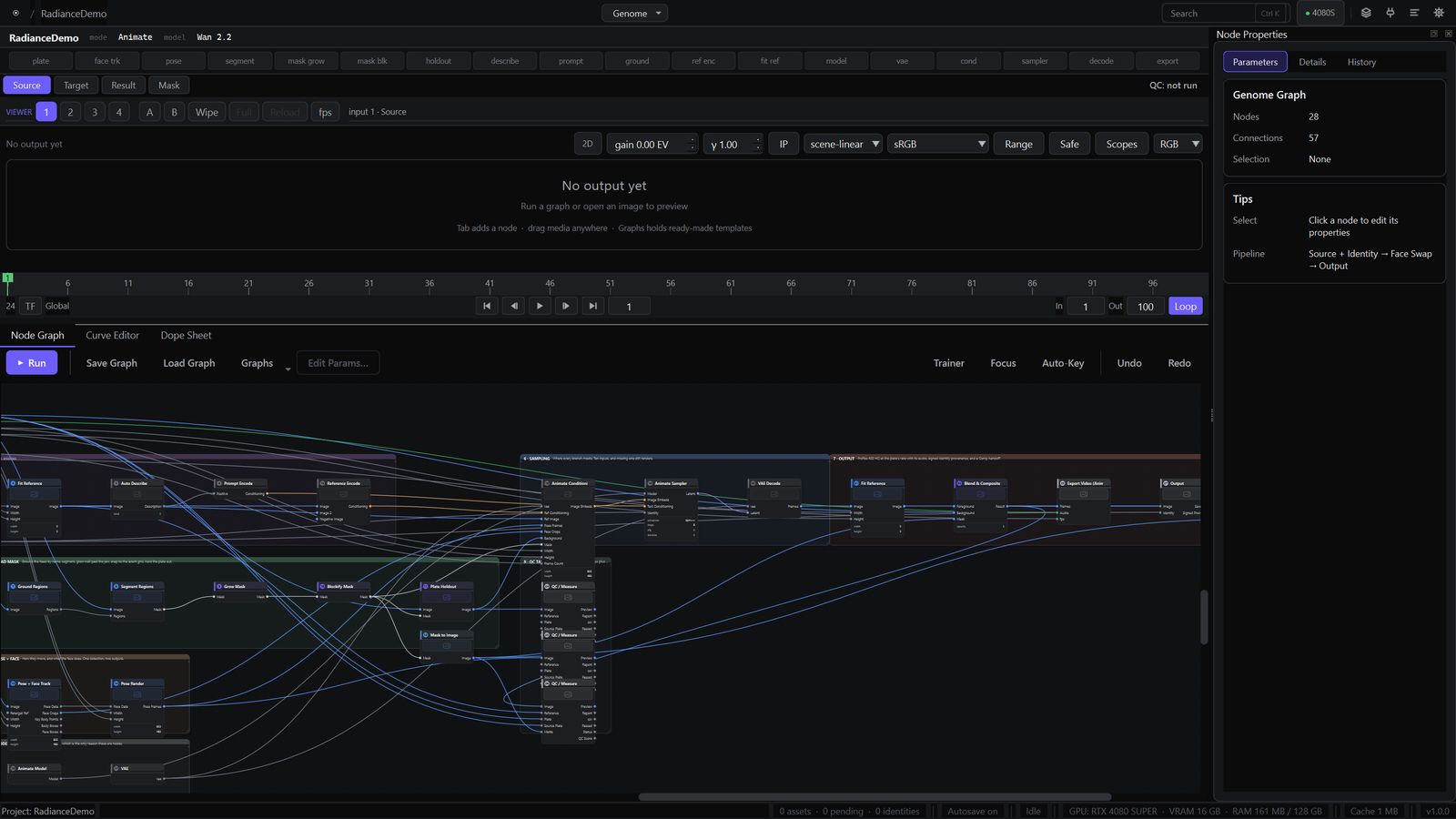 The Genome workspace in Radiance Studio