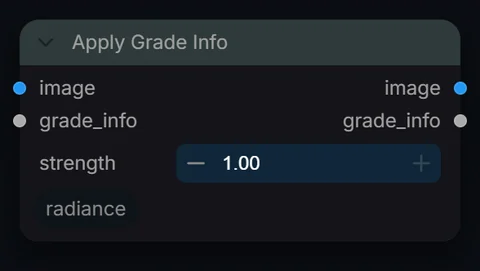Apply Grade Info node in Radiance 3.5.0, default interface