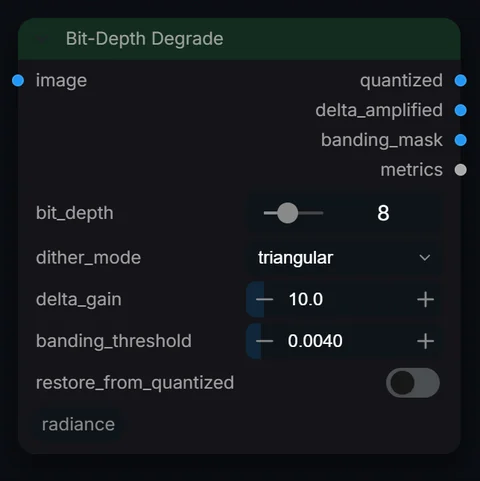 Bit-Depth Degrade node in Radiance 3.5.0, default interface