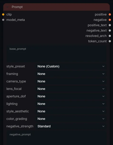 Prompt node in Radiance 3.5.0, default interface