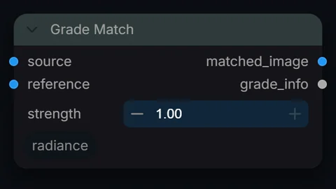 Grade Match node in Radiance 3.5.0, default interface