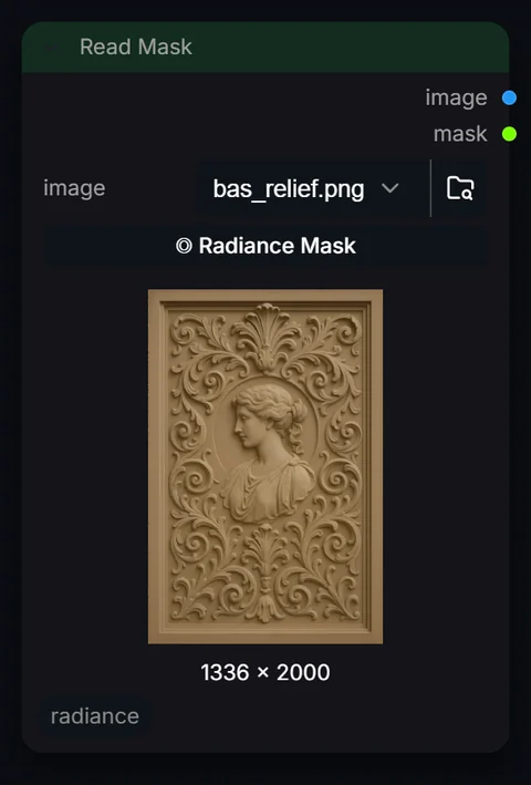 Read Mask node in Radiance 3.5.0, default interface