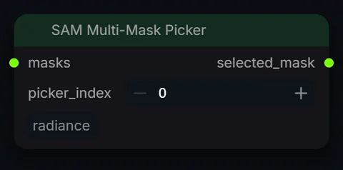 SAM Multi-Mask Picker node in Radiance 3.5.0, default interface