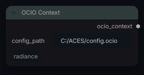OCIO Context node in Radiance 3.5.0, default interface