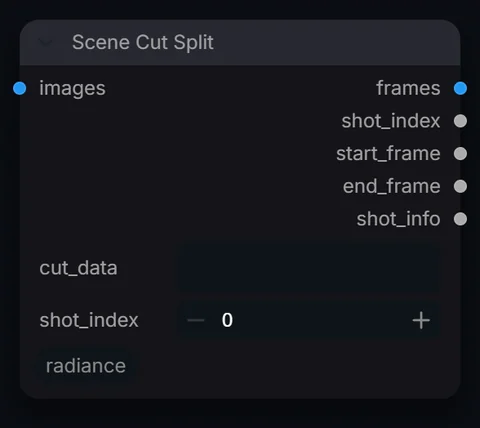 Scene Cut Split node in Radiance 3.5.0, default interface