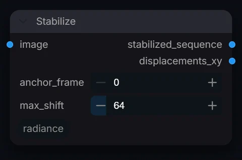 Stabilize node in Radiance 3.5.0, default interface