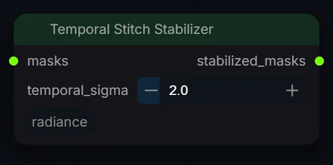Temporal Stitch Stabilizer node in Radiance 3.5.0, default interface