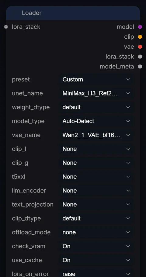 Loader node in Radiance 3.5.0, default interface