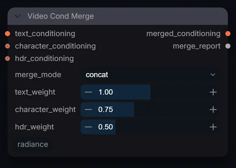 Video Cond Merge node in Radiance 3.5.0, default interface