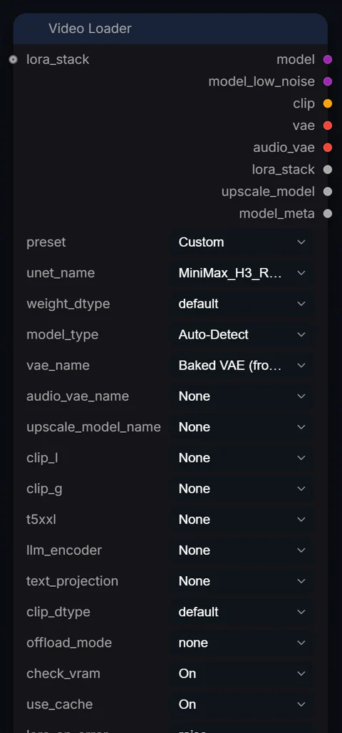 Video Loader node in Radiance 3.5.0, default interface