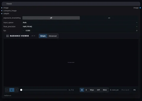 Viewer node in Radiance 3.5.0, default interface